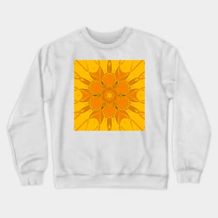 Cartoon Mandala Flower Yellow Crewneck Sweatshirt